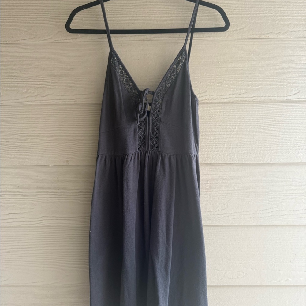 Elegant Black Lace Trim Dress